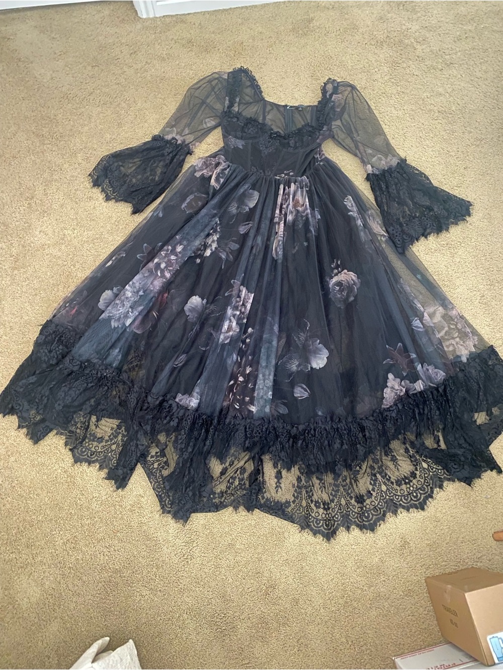 Widow Sheer Gothic Maxi Dress - Picture 4 of 14
